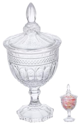 UKCOCO Barattolo in Vetro Trasparente per Caramelle con Design Contenitore Decorativo per Dolci e Snack Materiale Resistente e Compatto per Uso e Matrimonio