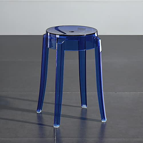 Sgabello da bar impilabile in acrilico trasparente per cucina, bagno, soggiorno, camera da letto e ufficio, design moderno, 45,7 cm di altezza (trasparente trasparente, 65 cm)