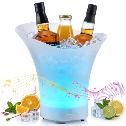 Enfriador de Champán LED 7L con Bluetooth y Cambio de Color RGB