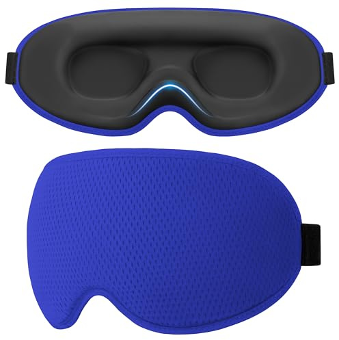 Gritin 3D Mascherina per Dormire per Donna e Uomo, Maschera Mascherina Occhi per Dormire per Dorme Sul Fianco, Pressione Oculare Zero, Bloccare Luce, Super Morbido e Confortevole per Sonno, Viaggi