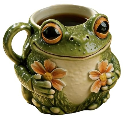 Novelty Coffee Mugs,Resin Cute Funny Novelty Teacup | Coffee Mug Decoration | for Tea Whiskey Beer Outdoor Picnic Camping Campfire Hiking Fishing Adventure Game Party Home
