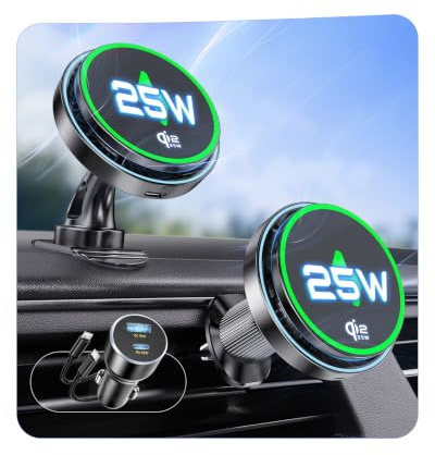 MSXTTLY Qi2.2 25W für MagSafe Handyhalterung Auto mit Ladefunktion Kühlung | [Qi2.2 Zertifiziert 25W] mit aktivem Kühllüfter, MagSafe Autohalterung für iPhone 17 Pro Max/Air 16-12 & Samsung S26 Ultra