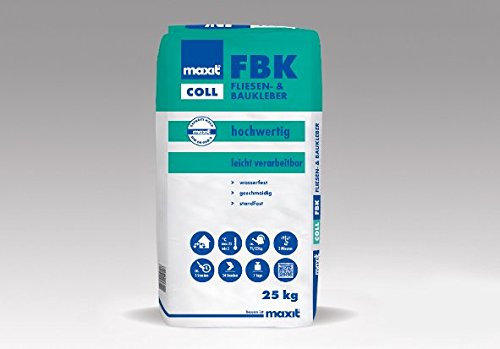 Maxit Coll FBK Colle pour carrelage et construction, 25 kg, résistante à l'eau, pâte à résine, transparente, seau, carrelage, construction