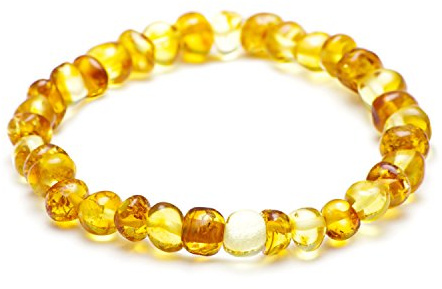 ilikeamber.com Armband, Damen, Herren, Bernsteinarmband, Barocke Perlen, Zitrone, aus echtem Bernstein