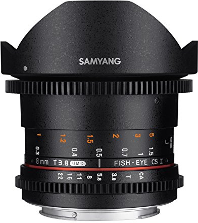 Samyang 8 mm T3.8 VDSLR II Manual Focus Video Lens for Nikon DSLR Camera