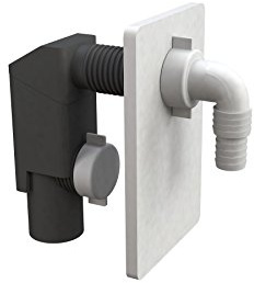 Bonomini 3400ec40b9 Siphon à encastrer pour machine à laver ou lave-vaisselle, noir/chromé