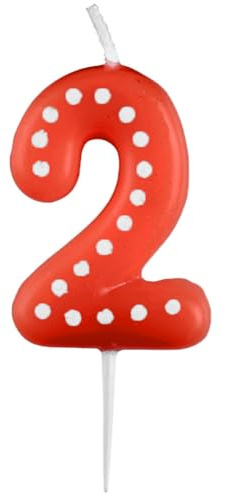 Amscan 9900912 - Zahlenkerze 2, Höhe 6,5 cm, Tortenkerze, Kuchendekoration, Geburtstag, Dekoration (sortiert)