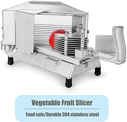hzexun Trancheuse commerciale de fruits de légumes, trancheuse de tomates pour la cuisine, trancheuse de pommes de terre professionnelle Mandoline Veggie Oignon Citrons (4.7mm Tranches)