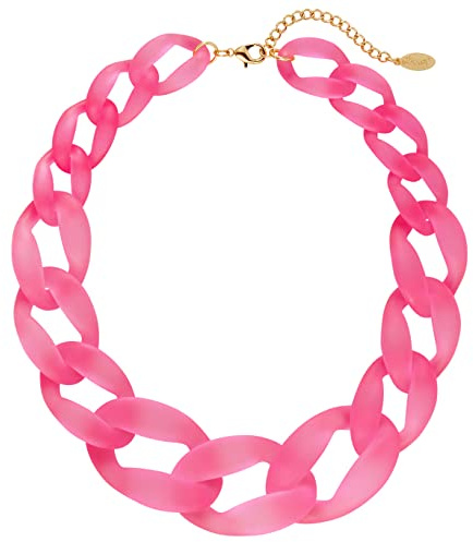 Bocar Chunky Acrylic Adjustable Choker Necklace for Women P-NK-10510 | 23in chain+2.75in extender, fade-proof skin friendly acrylic, easy wear. Fits daily party styles, nice women gift