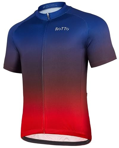 ROTTO Herren Radtrikot Fahrradtrikot Kurzarm Farbverlauf Serie