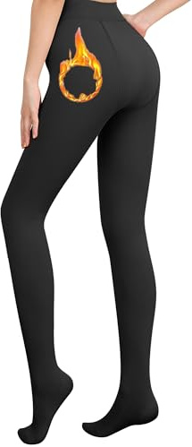 Libella termiska tights för kvinnor med varm vinter innerfoder täcker sömlösa treggings hög midja sport tights flerfärgad 4152, Förpackning med 1-Svart, XL