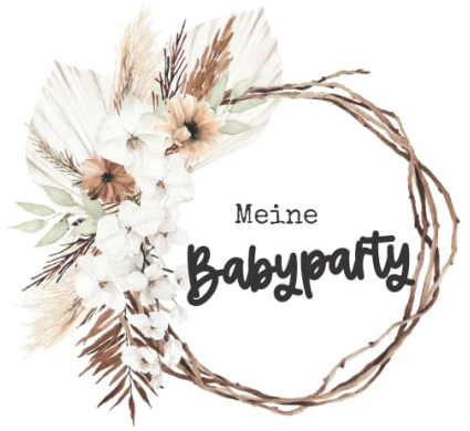 BABYPARTY GÄSTEBUCH - BABYSHOWER: Eintragealbum zur Babyparty, Design BOHO FLOWERS