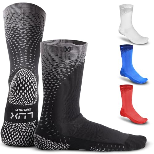 LUX Sports V2 Antirutsch-Fußballsocken - Dünne Fußball & Volleyball Grip Socken - Anti-Blasen-Schutz & Grip Technology