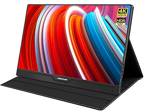 TOMYEUS Portable Monitor 4K Portable Monitor 15.6'' HDR FHD IPS Touchable Computer Display With USB-C HDMI Gaming Monitor For Xbox PS4 Switch Laptop PC Phone, 3840x2160 Monitor