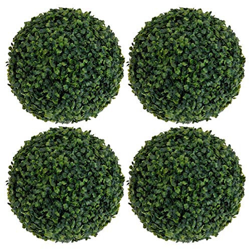 Nicfaky Formschnitt-, Kunststoff, 35 cm, , Blatt-Effekt, für Zuhause, Garten, Dekoration, Buchsbaum, 4 Stück