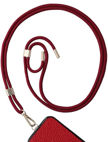 AHABIPERS Universal Handykette, Nylon, Verstellbar, Kompatibel mit Meisten Smartphones, Rot