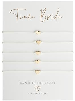 Briefzauber JGA Armbänder (Set: 5 Stk.) | schlichte & minimal Makramee-Armbänder | Accessoires Junggesellinnenabschied - verschiedene Varianten