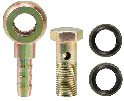 QUARKZMAN 1 Satz M10x1 Banjo Schrauben Kit Bronze Für Bremsanlage | M10x1, 10mm/8mm Banjo, 15x28mm Schraube, Für Luft- Und Kraftstoffzufuhr, Motor, 1 Banjo Bolt, 1 Schraube, 2 Scheiben
