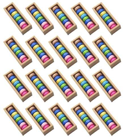 Jsleid 20 Stück Kraftpapier Geschenkbox, Keksschachtel Dessertboxen, Donut Box Mit Klarem Fenster, Macaron Box Mit Klarem Fenster, Für Konditorei Verpackung Gebäck Und Handgemachte Gebäck