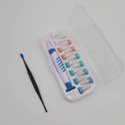 Ohrreiniger, Q-Grip-Saugnapf-Ohrreiniger, Spiral-Wachs, Ohrenschmalz-Entfernungs-Set, mit 16 waschbaren Ersatz-Ohrstöpseln aus Silikon, geeignet für den Heimgebrauch. (Blau)