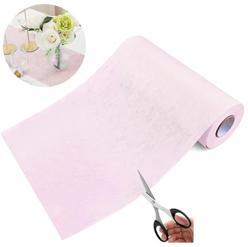 Miya Vlies Tischläufer 30 cm x 25 m, Elegante Tischband, Tischdeko für Geburtstage & Hochzeiten, Garten Party und zu besonderen Anlässen, edle Tisch Deko (Blush Rosé)