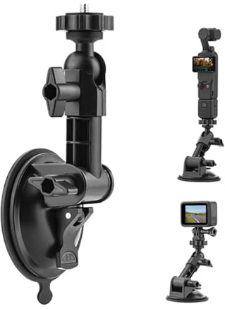 LICHIFIT Sugkopp bilfäste för DJI OSMO POCKET 3 kamerahållare bil vindruta fäste expansionsadapter för Insta360 X4/X3 för GoPro Max/Hero 12 för DJI Action 4