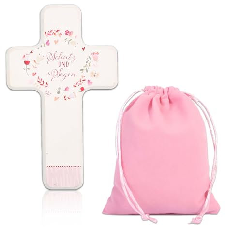 LDBKLGHJ Holzkreuz Dein Exquisites Engel Deko Perfekte Kommunion Geschenke für Kinder Erstkommunion Katholische Bibel Heilige Kommunion Geschenke für Tochter Trauergeschenk Patentante Geschenk