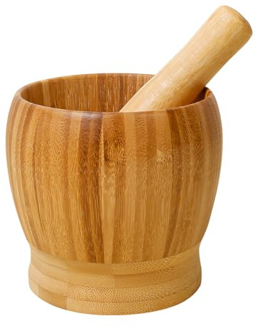 feyiubmen 6,5 x 9 cm liten mortel med mortel, manuell murbruk, kökshandslipskål, mini hushållskross för vitlök, kryddor örter (träfärger).