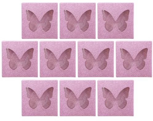 Homoyoyo 10juegos Caja de Pestañas Cuadrada Colorida para Pestañas Postizas Delicadas con Diseño de Mariposas y Bandeja para Embalaje y Organizador de Postizas
