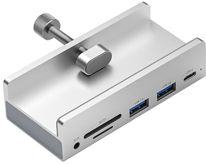 Hub USB 3.0 a 6 porte con USB-C 3,5 mm Aux SD TF Card Porte a lettura rapida Adattatore a morsetto di estensione USB da 5 Gbps per laptop desktop