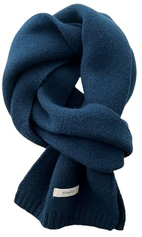 Generisch Winterschal Wollschal Weiche Warm Strickschal - 100% Wolle - Herbst Winter Einfarbig Gestrickter Schal Vielseitiger Kaschmir-Halsschal für Damen Herren, 160 x 20 cm