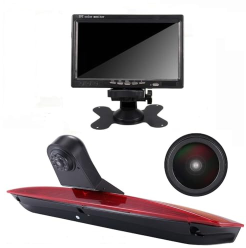 7 tums LCD-skärm + 1 280 x 720 pixlar bromsljus backkamera ersättning för Mercedes Benz Vito 639 Bj 2019 W447 109 11 114 BLUETEC LWB box CDI Van tredje dubbel dörr Transporter MPV från 2015