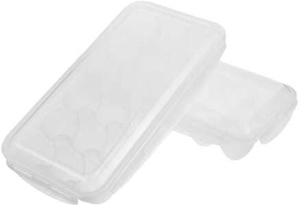 ANDRESLAD Porta-Uova da Frigorifero 2 Pezzi in Plastica Trasparente con Coperchio Vassoio Organizer Impilabile per Conservare e Proteggere 18 Uova Scatola Salvaspazio per Uso Quotidiano