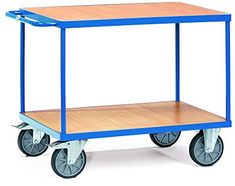 Fetra Transportgeräte mtpic2402 F 500 Regal Wagen mit Tablett, 2 rechteckig, 270 mm, 900 mm, 1000 mm x 700 mm Plattform, 200 mm Rollen Durchmesser
