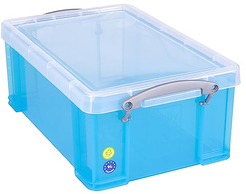 Really Useful Box Plastic Storage Box 9 Litre Trans Blue