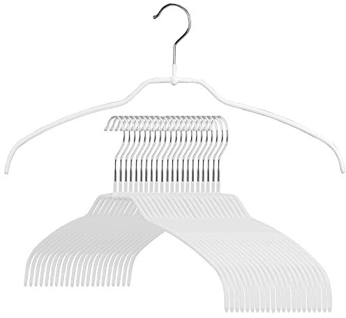 MAWA von Reston Macan Lloyd Silhouette Ultra Leicht Dünn rutschfest platzsparend 42/FT Kleiderbügel für Shirts, weiß, Set of 20