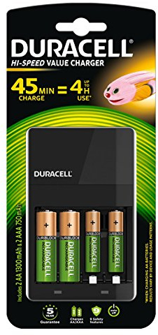 Duracell CEF14 Interior Black - Chargers (Nickel-Metal Hydride (NiMH), AA/AAA, Indoor, AA, AAA, Nickel Metal Hydride, Black)