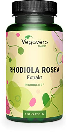 Rhodiola Rosea Vegavero® | 1200 mg (Extrait 6:1) | 120 Gélules (4 MOIS) | Anti Stress + Fatigue + Mémoire | RHODIOLIFE® | 3% Rosavine + 1% Salidroside | SANS ADDITIFS et VEGAN