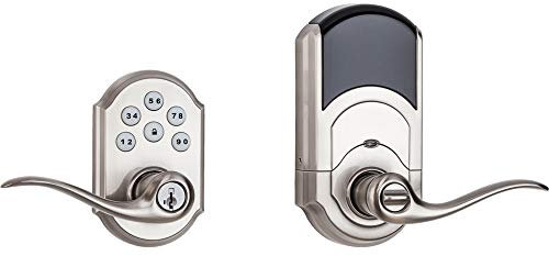 Kwikset 99120-037 SmartCode 912 Z-Wave Plus Electronic Deadbolt with Tustin Lever, Satin Nickel