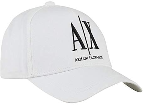 A|X ARMANI EXCHANGE herrlogotyp baseballkeps, Vitt, one size