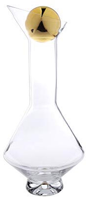 Weinkaraffe in Diamantform, mit goldenem Deckel, Füllmenge 41 oz.