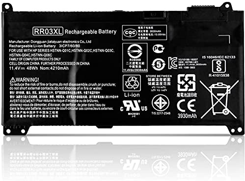AKKEE RR03XL Laptop Akku für HP ProBook 430 440 450 455 470 G4 MT20 Series HSTNN-PB6W HSTNN-LB71 HSTNN-Q01C 851477-421 851477-541 851610-850 851610-855 11.4V 48Wh