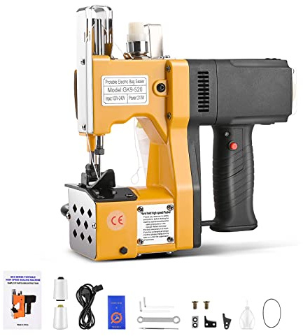Kotsy 220V cosedora de sacos,2600 puntadas/minuto Máquina de coser portátil Máquina de coser más cercana Bolsa de embalaje para bolsa de plástico de papel de arroz saco de piel de serpiente
