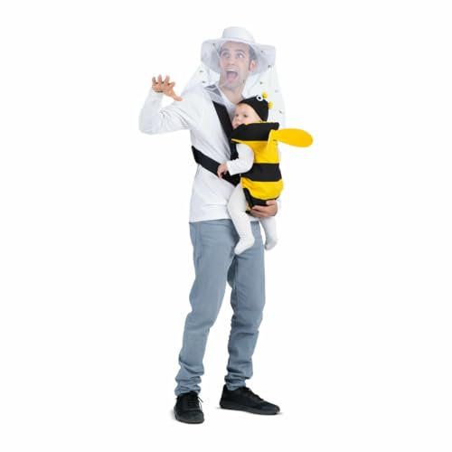 My Other Me Déguisement Couvre-Sac à Dos Apiculteur et Abeille Taille Unique Adulte