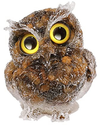 Nupuyai Tigerauge Stein klein Eule Figur Deko Kristall Eulen Geschenke | Kleine Eule Figur 6 cm Edelstein Heilstein, Deko für Wohnen & Garten, Hexen Eule Vogel Statue, Geschenke für Frauen Männer