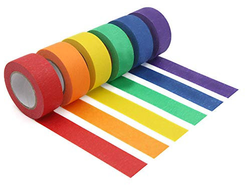 Lodokdre coloré pour peintre - 6 rouleaux de couleur - 2,4 cm x 12 m