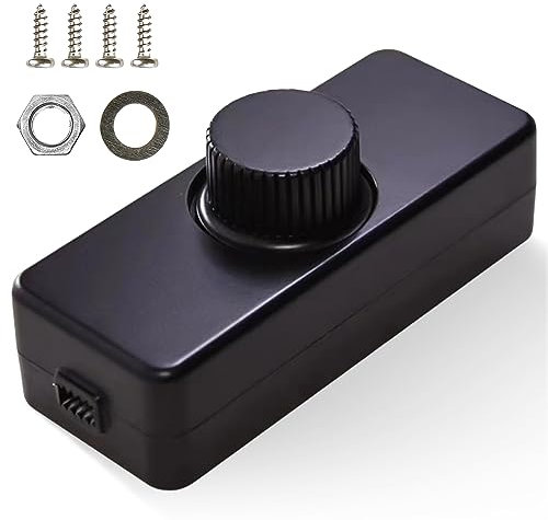 Nizirioo Dimmer für LED Lampen: Led Dimmer Schnurdimmer, 220-240VAC/50HZ, 3-100 Watt Dimmschalter für Led Lampen, Geräuschlos Led Dimmschalter für Halogen Lampe und Glühlampen(Schwarzer)