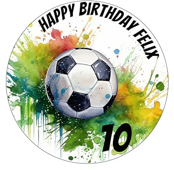 Tortenbild FUSSBALL Muffin Topper Geburtstag oder Einschulung - Fondant Oblate Dekorpapier
