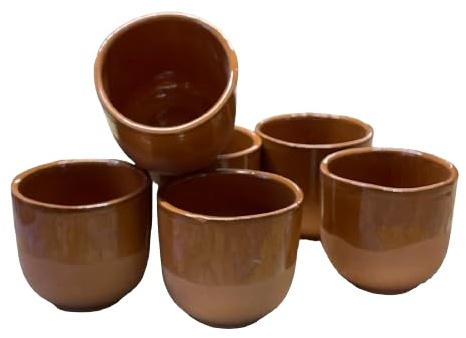 Le Terrecotte di Cassiano Fabio Lot de 6 verres Romano en céramique ronde 8 cm capacité 3.1 cl