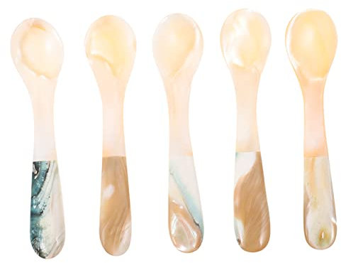 TOPBATHY 10 Stk Schalenlöffel Kaviar Servierlöffel Natürlicher Lippenfleck Ramen-schüssel Servierlöffel Aus Metall Besteck Eierlöffel Löffel Trinken Scoop Muschellöffel Soße Hülse China